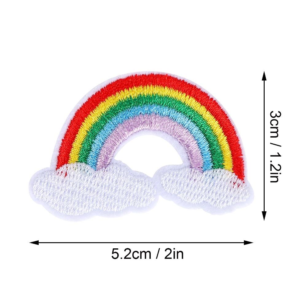 10pcs Colorful Cloth Patches Rainbow Pattern Iron On Patches Sew On Patches Clothes Decoration