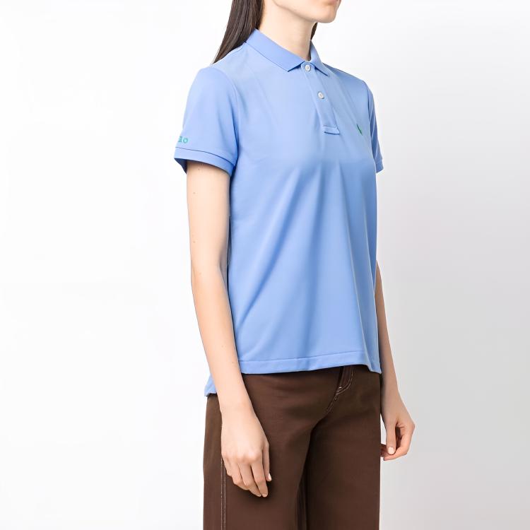 Polo Ralph Lauren Solid Logo Простая рубашка поло с коротким рукавом Женские топы Синий 211806666006