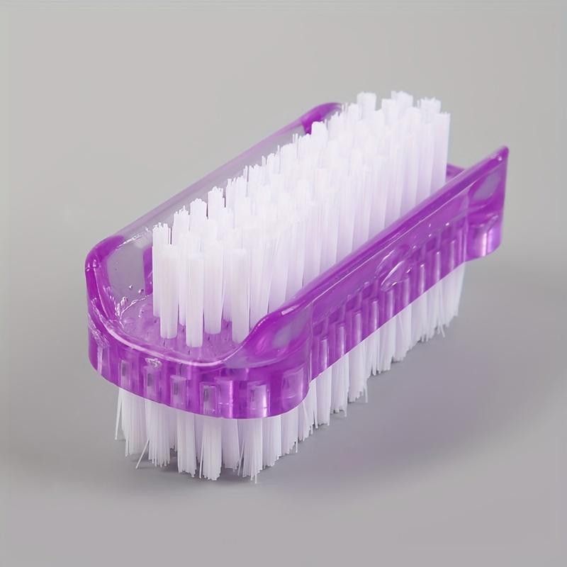 Plastic Nail Dust Powder Cleaning Brush Double Sided Hand Fingernail Toes Scrubbing Brush Cleaner