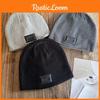 Trendy Solid Color High Top Wool Hat Letter Pattern Youth Streetwear Season Cold