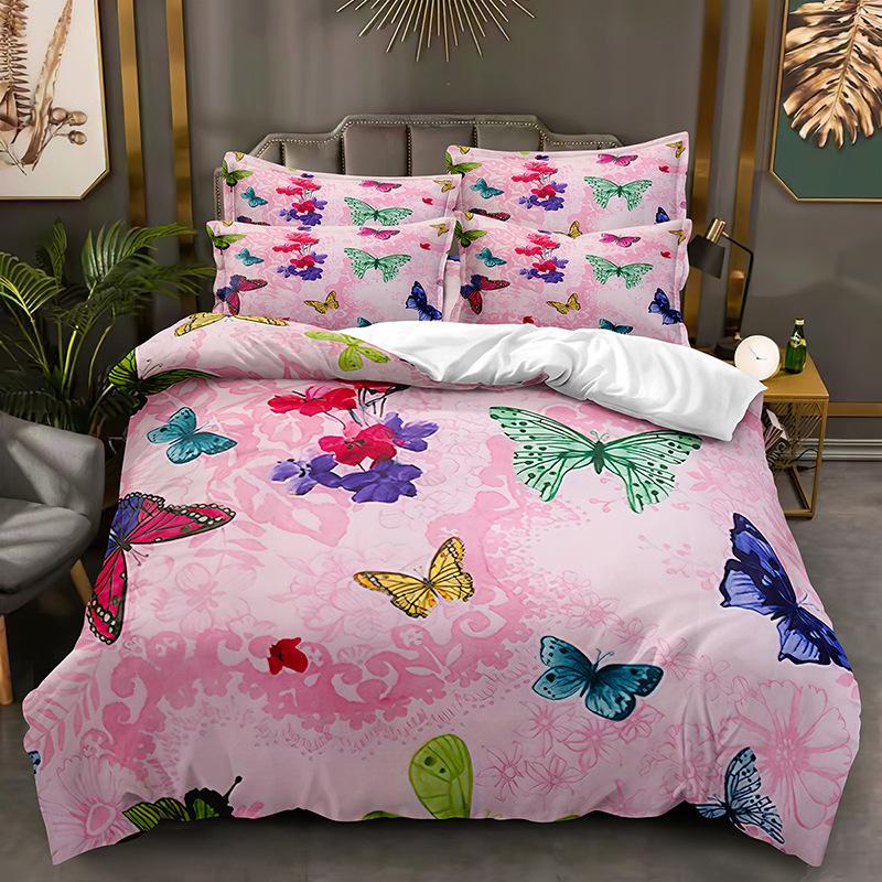 Красочный комплект постельного белья с бабочками, сверкающий 3D пододеяльник DE/AU/EU, полноразмерный роскошный женский пододеяльник