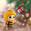 Cartoon Bee Pendant Double-Sided Print Acrylic Craft Handmade Cute Yellow Bee Christmas Tree Ornament for Home Office Car Wall Decoration