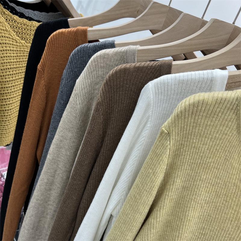 2024 Женский легкий кардиган из шерстяного трикотажа: Мягкая защита от солнца с длинным рукавом для весны/лета