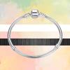 Newest Authentic Fashion Snake Chain Basic Bracelet Fit Original Fashion Charms Silver Color Bracelet DIY Women Jewelry Gifts