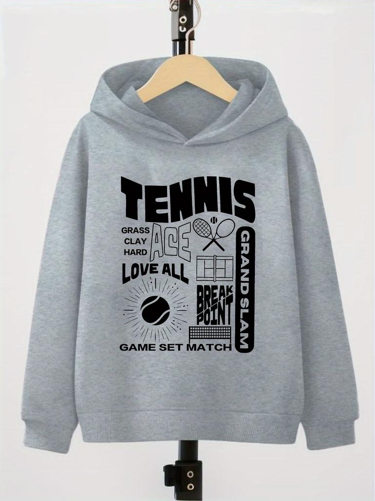 Children's Autumn/Winter Hooded Sweatshirt – Comfortable & Warm Athletic Top for Boys and Girls – Fun Graffiti Print