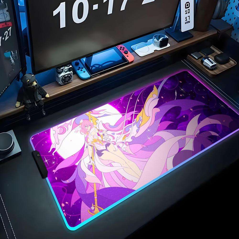 Elysia Игровой коврик для мыши RGB Большой светодиодный коврик Настольный коврик для ПК Светящийся коврик для мыши Большие коврики для клавиатуры Настольный коврик с подсветкой