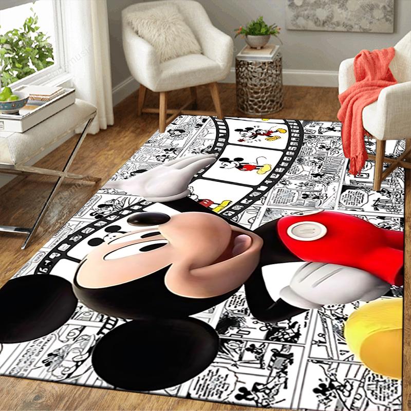 1Pc Mickey Mouse Comic Strip Rug, Office Carpet Indoor Outdoor Doormat, Non-Slip, Comfortable, Living, Christmas Halloween, Xmas Gift Y1400