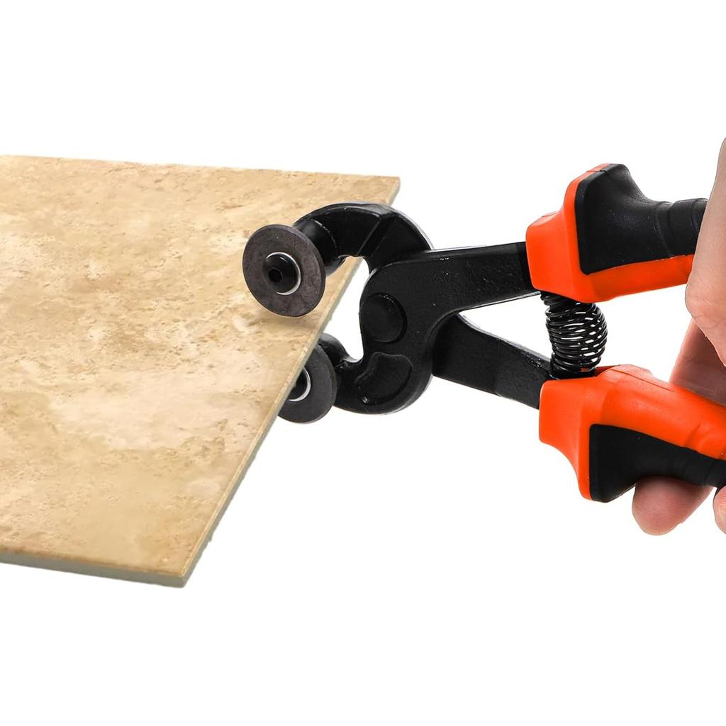 2 Pieces Glass Tile Nippers Set, Heavy Duty Wheeled Glass Mosaic Nipper & Hd Ceramic Tile Nipper, Tile Cutter Pliers with Soft Grip Handle