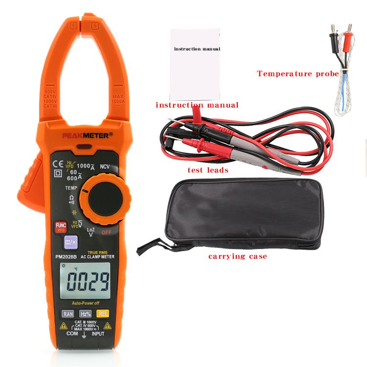 PEAKMETER High Accuracy Digital Clamp Meter Multimeter for Electricians, with 1000A AC Current Measurement, PM2028A/B