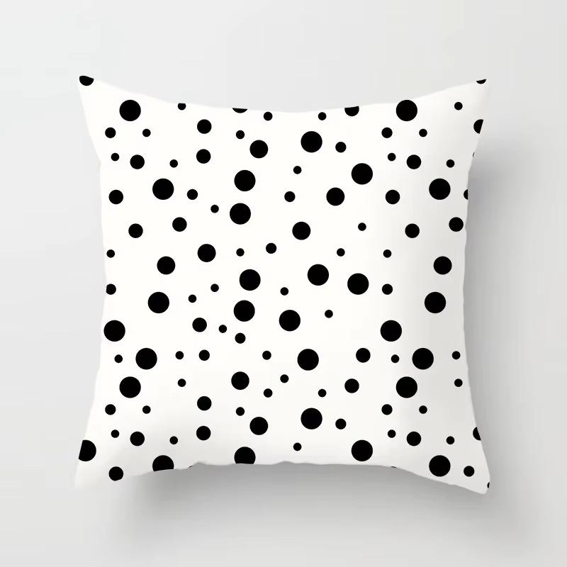 Double Sided Black White Geometric Pillowcase Polyester Striped Cushion Cover for Sofa Living Room and Modern Home Decor