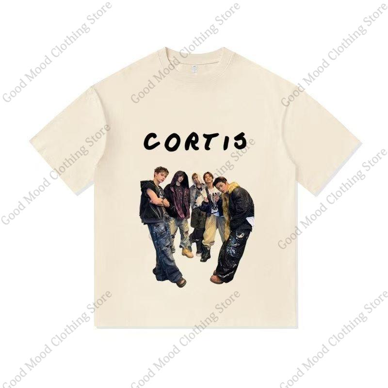 CORTIS Футболка с принтом Streetwear Мода Популярная KEONHO JUHOON SEONGHYEON Футболка для фанатов Kpop Унисекс Женская Хлопковая Короткий рукав Футболка Топ