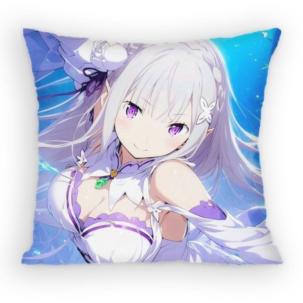 Re zero infinity Эмилия Милая Аниме Девушка Наволочка Диван Гостиная Спальня Изголовье Спинка Подушка Квадратная Подушка Время Сна