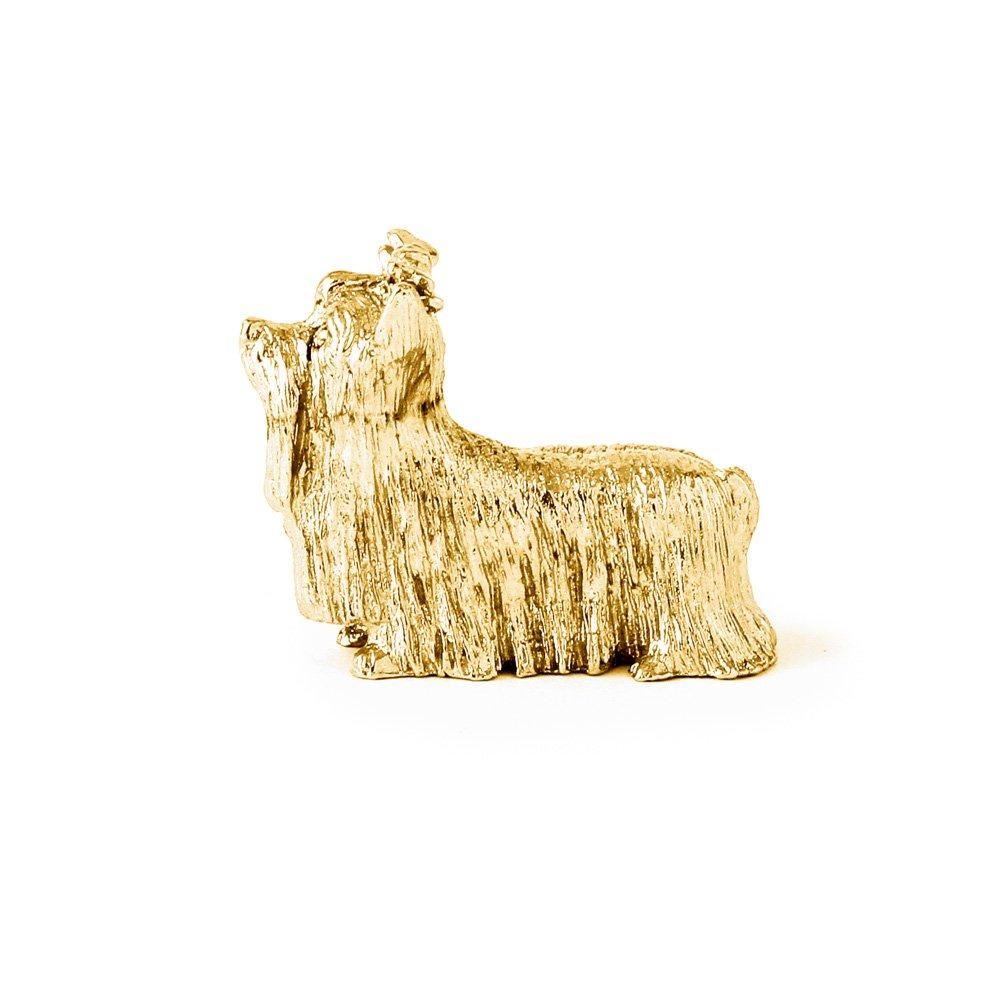 Коллекция фигурок собак британского искусства йоркширский терьер, позолоченная 22 карата