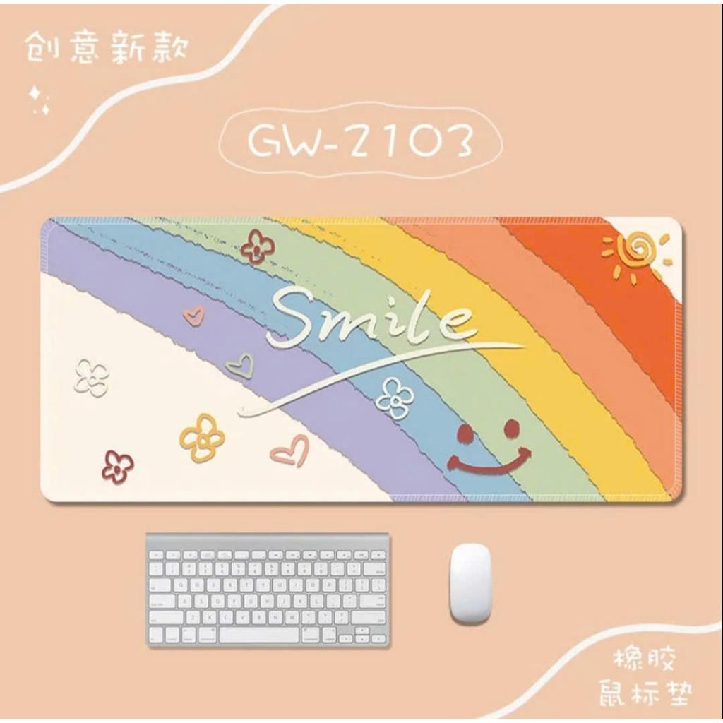 Mouse pad cute mouse pad with lovely rainbow smiley face pattern mouse pad study desk mat desk mat