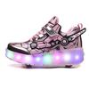USB светодиодные кроссовки для детей, детские роликовые коньки, обувь на колесах, светящаяся спортивная обувь