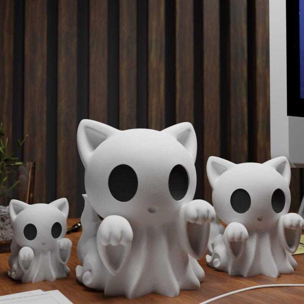 3D Print Ghost Ornaments Plastic Kitten Ghost Ornaments Desktop Decoration