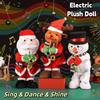 35см Рождественская плюшевая игрушка Снеговик Лось Танцующие Поющие Мягкие игрушки Электрическая плюшевая кукла Домашний декор