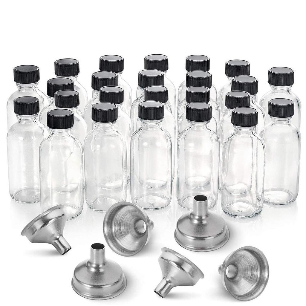 12 Pieces Glass Bottle Empty Mini Bottles Vials Container with Lids Leakproof Cap