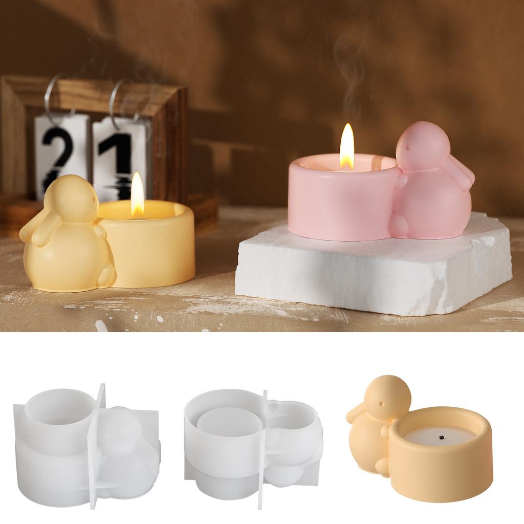 Силиконовая форма для свечей в форме кролика, легкосъемные формы, формы для подставок под свечи, подходящие для рукоделия и домашнего декора