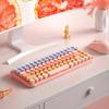 Wireless Bluetooht Keyboard Cute Colorful 85 Round Keycap Rechargeable Compact Mute Keyboard for Computer, Mac, Desktop, Laptop