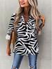 Женская ретро-рубашка с принтом зебры и воротником, свободный топ с рукавом три четверти, модная, Осень/Зима 2026.