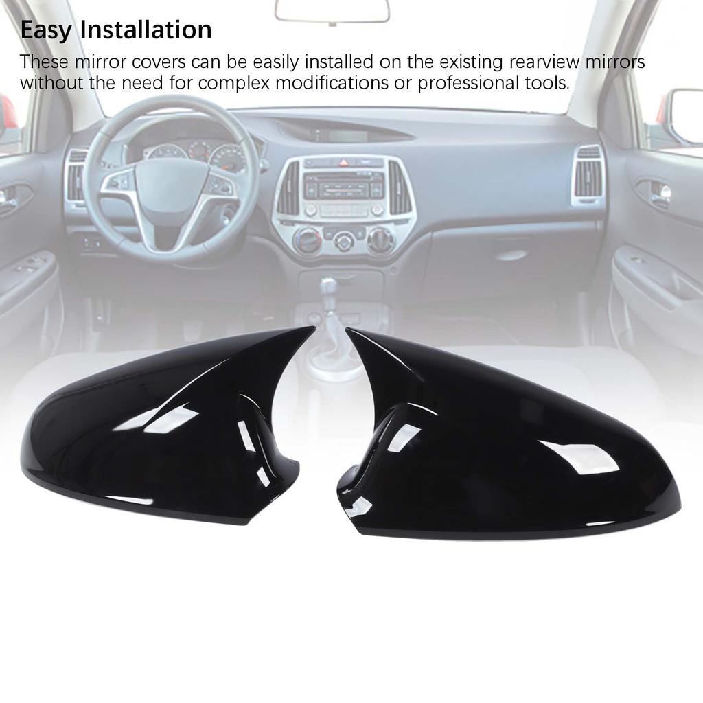 Side Mirror Cap Cover 735417229 Glossy Black Rearview Wing Mirror Cover for Grande Punto DAL EVO DAL