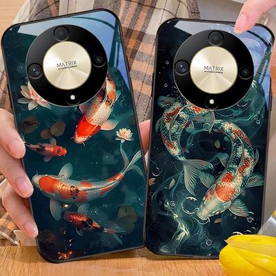 Чехол для телефона из закаленного стекла в китайском стиле для Honor Magic 6 50 70 90 Lite X7b 200 Pro Nova 10 Nova 5T X6 P30 Pura 70 Ultra