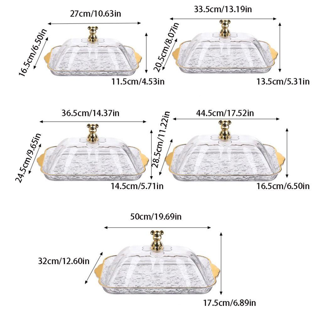 Plastic Snack Tray with Lid Storage Display Plate Kitchen Organizer Candy Storage Box  Party