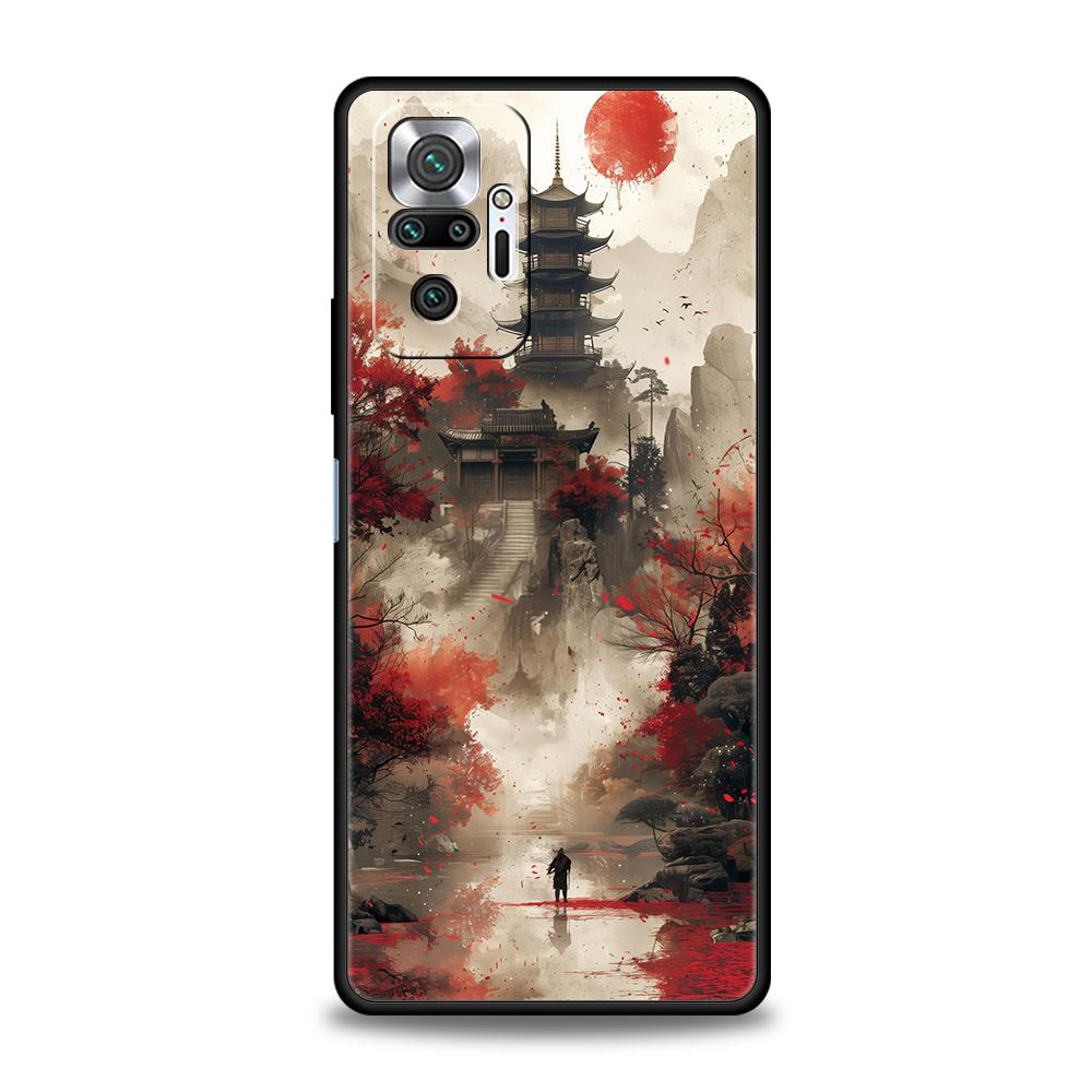 Чехол для телефона с изображением японского аниме-пейзажа для Xiaomi Redmi Note 14 13 12 10 11 Pro Plus 14C 13C 12C 10C 9C 5G Мягкий чехол из ТПУ