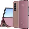 Smart Flip Case For Samsung Galaxy Z Fold 4 3 5g Mirror Plating Pu Leather Kickstand Shockproof Phone Cover Funda Z Fold 2 4 5g