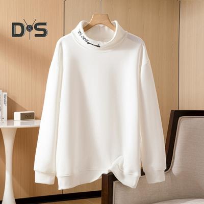 Женская толстовка осень-зима с воротником-стойкой, защитой шеи, длинными рукавами, плотный однотонный свитер, свободный, сохраняющий тепло, повседневная спортивная одежда, дорожный топ