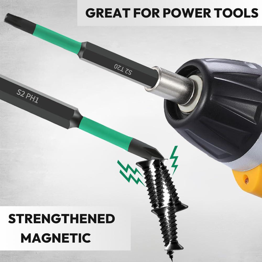 11Pcs/Set Magnetic Hex Shank Electric Drill Bits S2 Alloy Steel Phillips Pozidriv Torx Bits with Ratchet Wrench