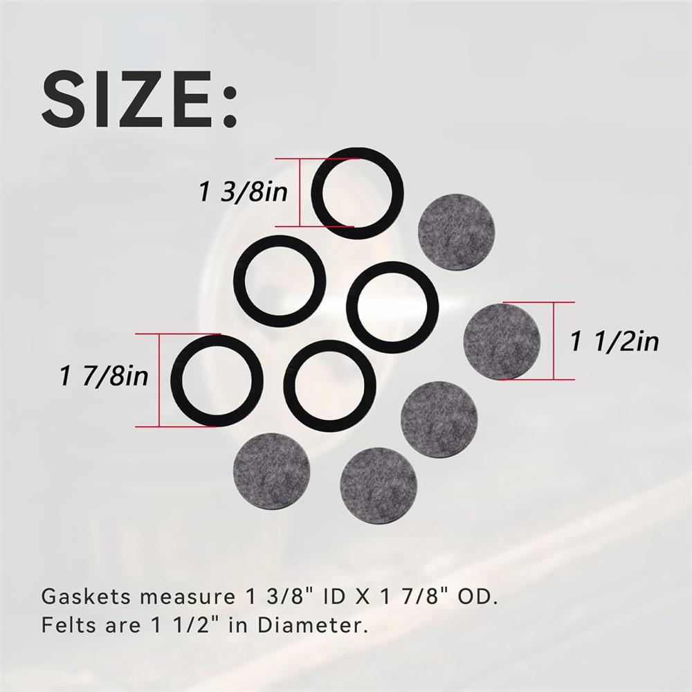 Carbide Cap Lamp Rebuild Kits 5 Gaskets & 5 Felt Filters