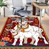 1PC Kamadhenu Calf Non-Slip Floor Carpet Compatible for Office&Living Room&Bedroom&Dining room - Flat - Weave Machine-S0337