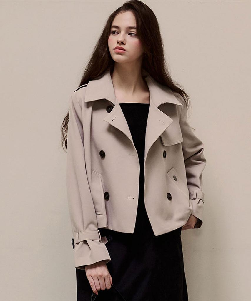 LUSIDA Classic Trench Crop Jacket_2 Colors