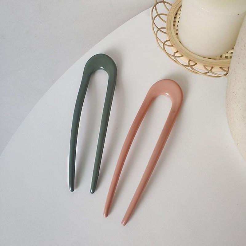 1 шт. Минималистичная заколка для волос U-образной формы, модные палочки для волос, женский пластиковый женский головной убор, аксессуары