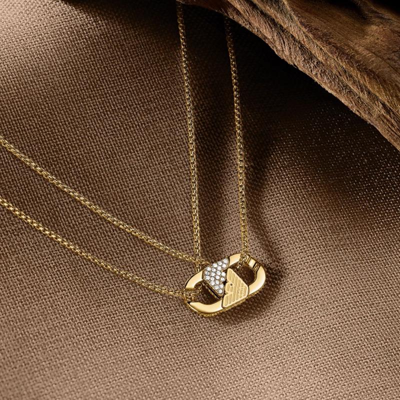 Emporio Armani Ожерелье LOVE series сцепное мужское черное Черный F базовая упаковка