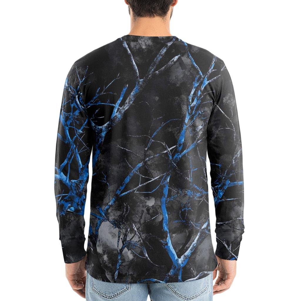 Мужская футболка с V-образным вырезом, повседневная, модная, с принтом, с длинным рукавом