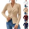 Women's Casual Round Neck Colorblock Pullover Sweater Loose Casual Long Sleeve Contrast Color Top