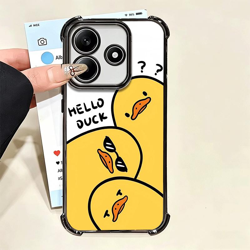 Забавный Милый Мультяшный Утенок Покрытие Чехол Для Телефона Для Xiaomi Poco X5 X6 X7 X8 Pro Max F8 Ultra F7 M8 M7 M5S Redmi 15C 15 14C 13C 13 X3