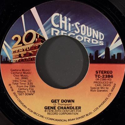 7-дюймовая пластинка GENE CHANDLER - Get Down TC2386 20th Century Fo 1978 US Soul/Funk Б/у