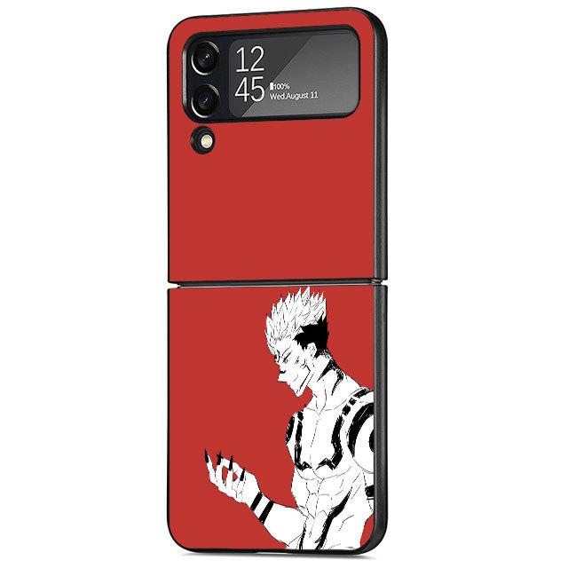 Anime Jujutsu Kaisen Case For Samsung Galaxy Z Flip 4 Zflip3 Z Flip 3 5g Zflip Zflip4 Zflip Flip3 Black Cover Bumper