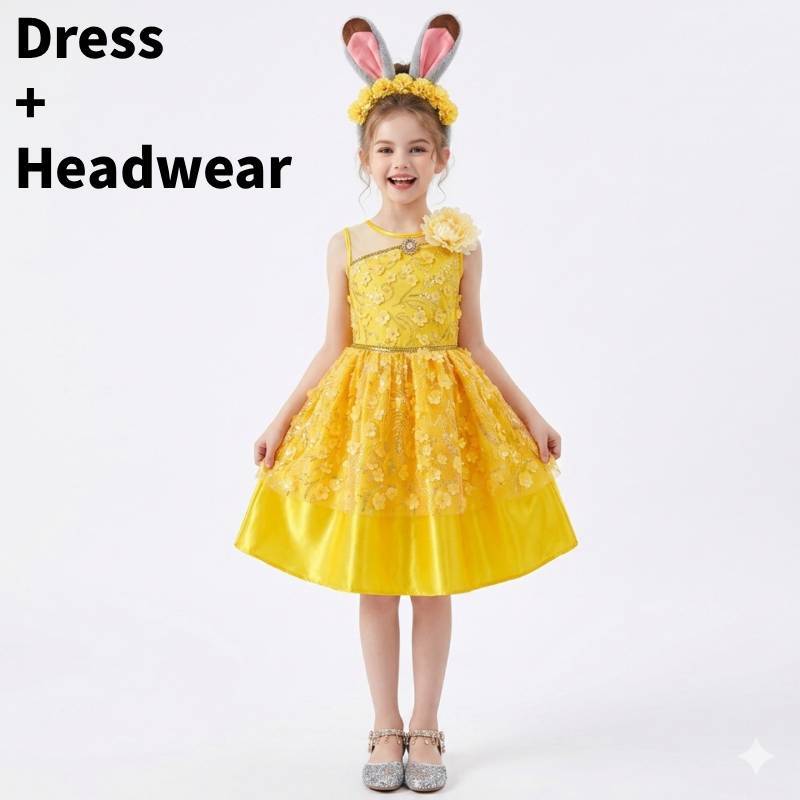 Zootopia Judy Hopps Cosplay Dress For Kids With Polyester Material And Halloween Party Costume