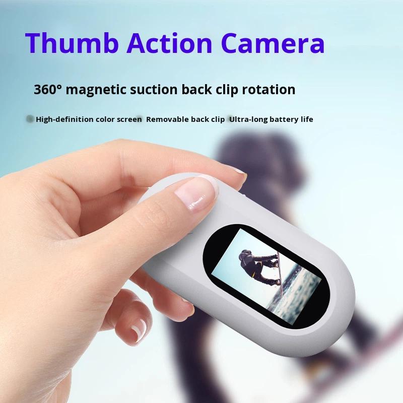 Cross-Border Thumb Sports Camera Pet Recorder Vlog Direct Recording Shooting Cycling Recording Collar CMOS Sensor 0.96" Screen