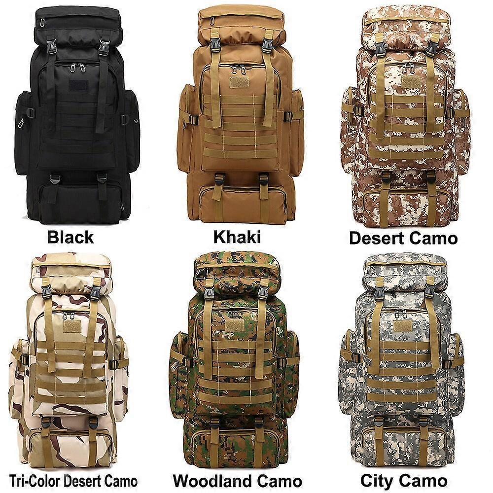 70/80L Outdoor Tactical Backpack Oxford Fabric Large Waterproof  Military Trekking Fishing Hunting Camping  Bag  Rucksacks