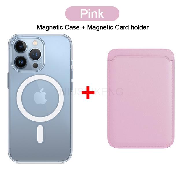 Магнитный чехол для беспроводной зарядки Magsafe для iPhone 15 13 14 12 11 Pro MAX Mini XR XS Plus, кожаный чехол-кошелек с держателем для карт