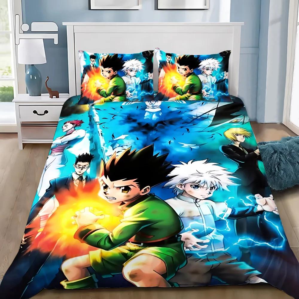 Аниме Мягкое Пододеяльник Наволочка Hunter x Hunter Комплект Постельного Белья Взрослые Люди Мальчик Девочка Украшение Спальни Дети Односпальный Двуспальный Большого Размера Размеры