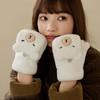 Faux Rabbit Hair Cartoon Anti-cold Mittens Soft Animal Flip Gloves Capybara Plush Mittens  Autumn