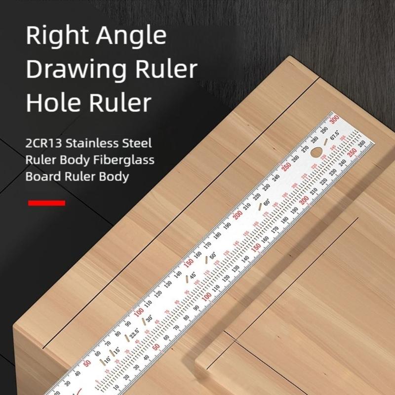 Многофункциональный стальной столярный инструмент: Направляющая под углом 45° и угольник для разметки 90° - Улучшения для точной разметки и измерения