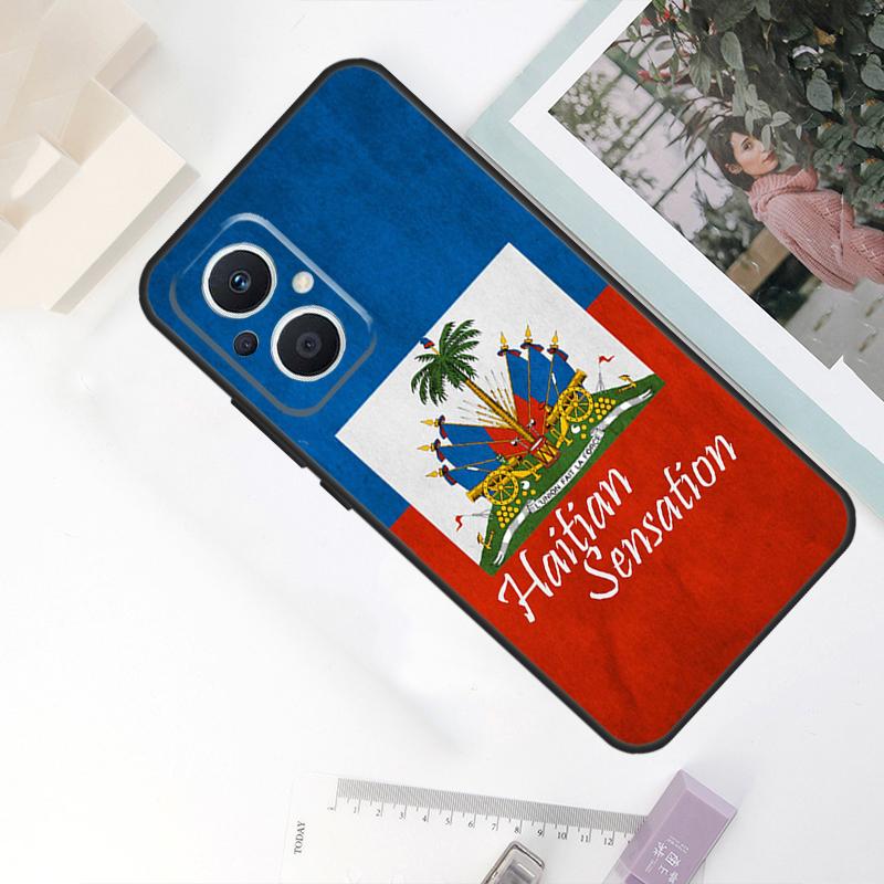 Vintage Haiti Haitian Flag Case For OPPO Reno 8 7 6 5 4 Lite 10 Pro 11F 4Z 5Z 8T OPPO Find X2 X3 X5 Lite X6 Pro Cover